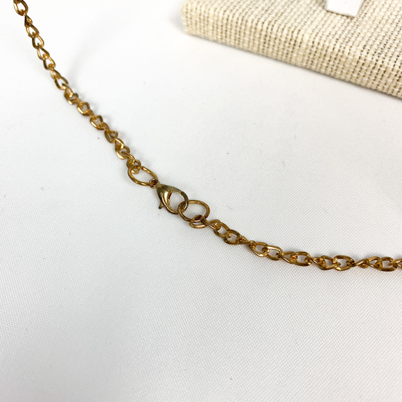 24" Long Vintage Gold Necklace with Tassle Charm - Picture 3 of 8
